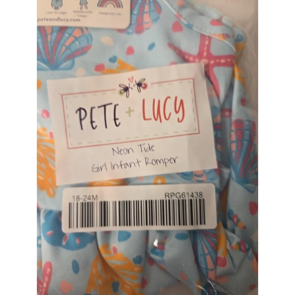Pete & Lucy Neon Tide Infant Romper Size 12-18m